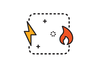 Electricity bolt to natural gas flame